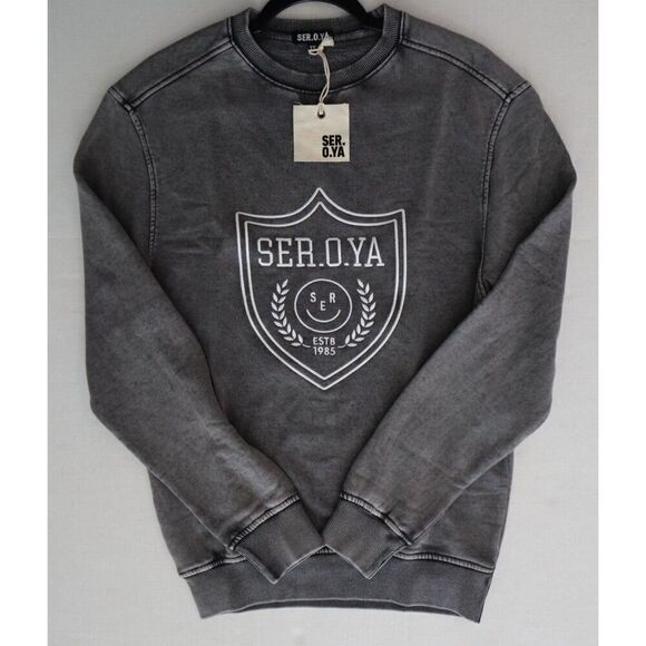 SER.O.YA SR03-4240 Unisex Sz XS Vintage Black Issac Crew Neck Sweatshirt - Picture 6 of 7